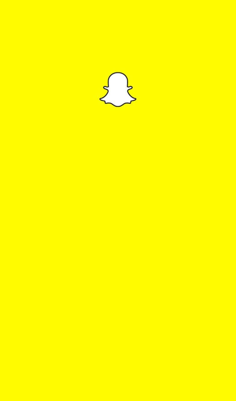 Snapchat 桌布 壁紙 — 一個極簡的白色Snapchat鬼魂標誌，居中放在純亮黃色背景上。