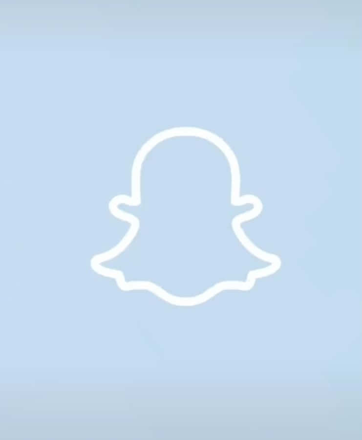 snap 桌布 壁紙 — 一個極簡的白色Snapchat鬼魂標誌輪廓，居中於柔和的漸變藍色背景上。