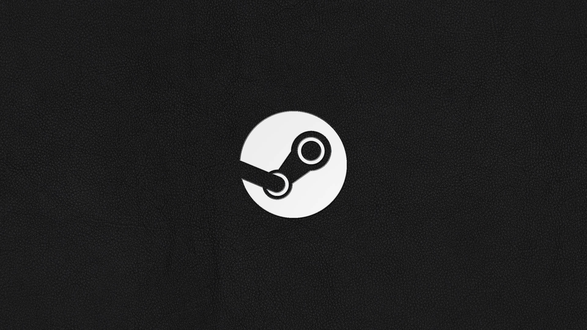 黑色紋理背景上的Steam標誌 — 極簡桌面 壁紙
