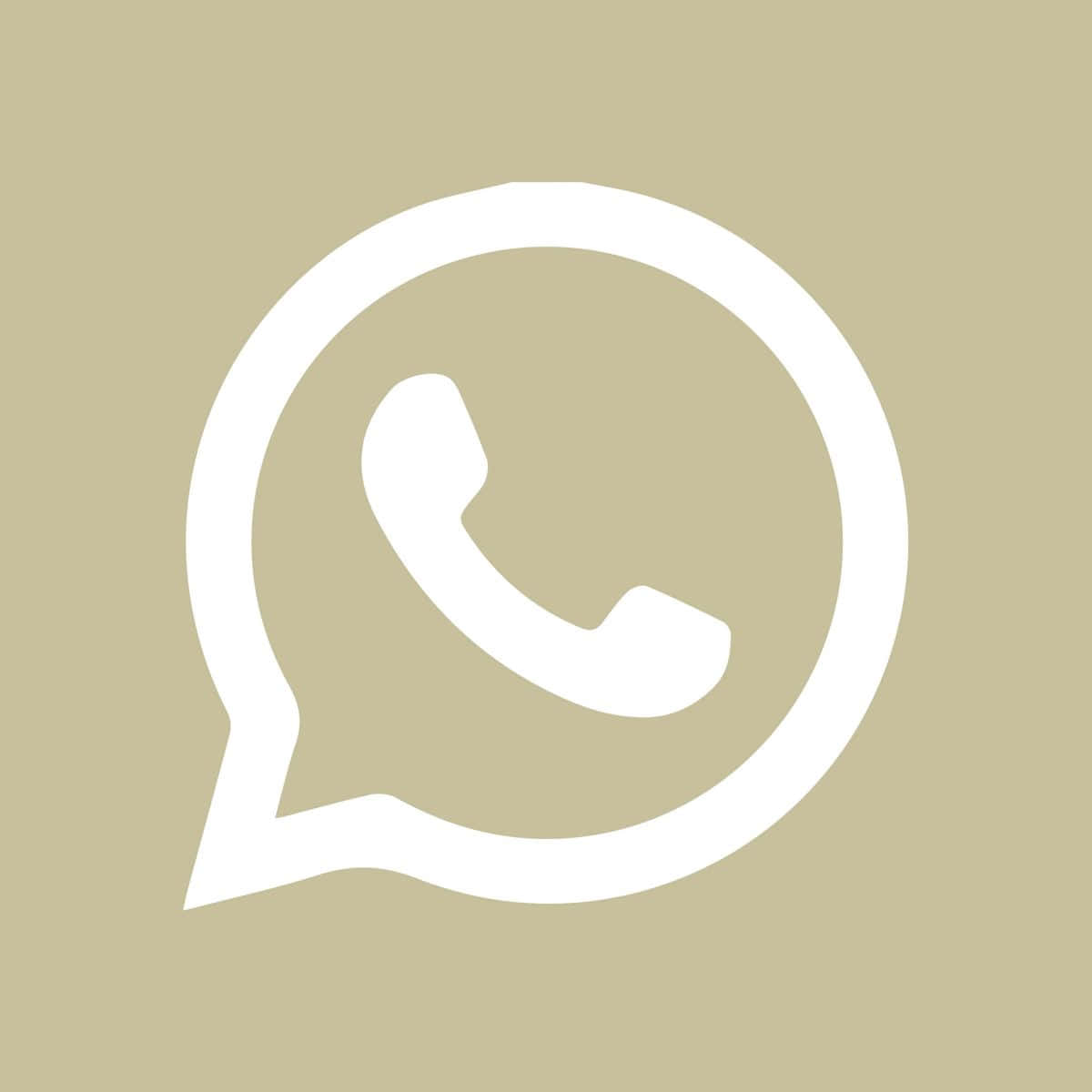WhatsApp 桌布 壁紙 — 一個極簡的白色WhatsApp標誌，居中於純色米色背景上。