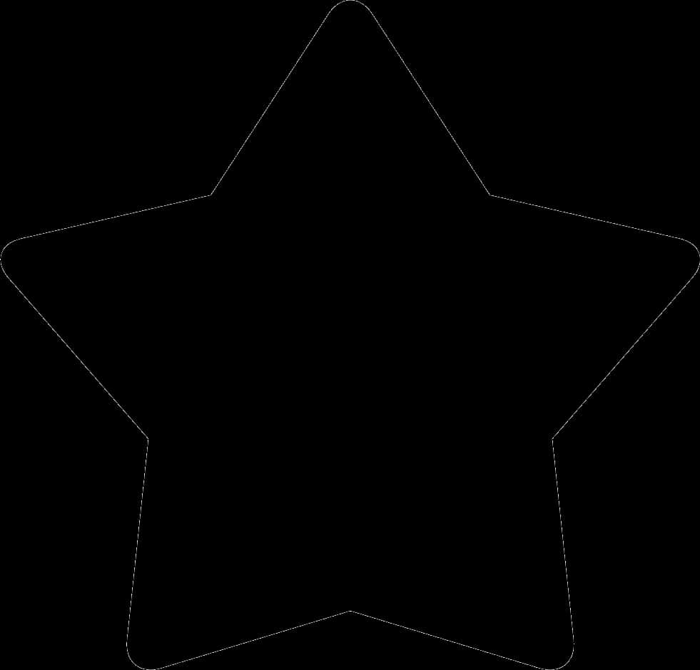 Black Stars 桌布 壁紙 — 一個極簡的白色五角星輪廓，居中於純黑色背景上。