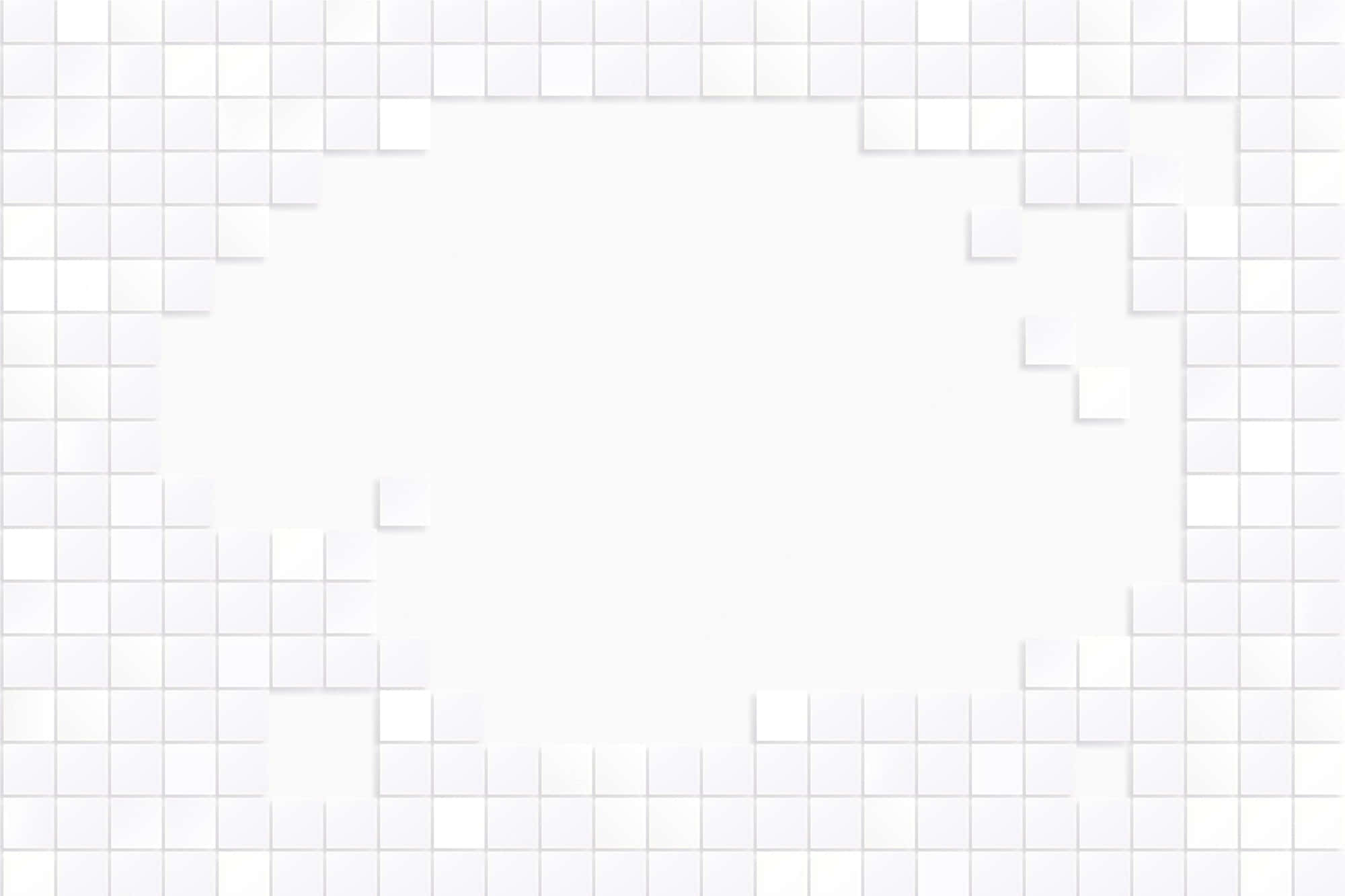 White Grid 桌布 壁紙 — 一個極簡的白色像素邊框，在無縫背景上環繞一個空白中心。