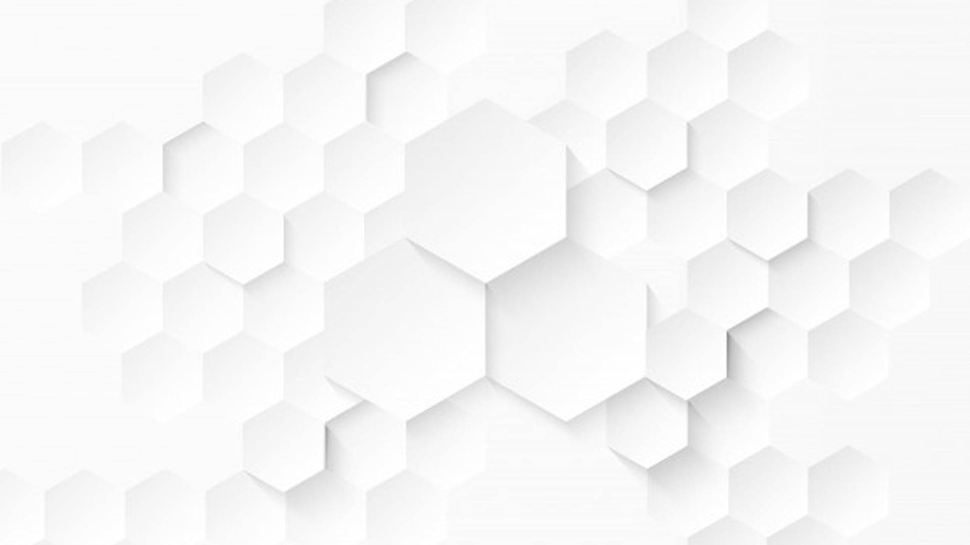 Presentation 桌布 壁紙 — 一個極簡的白色六邊形圖案，帶有微妙的陰影，營造出現代幾何紋理。