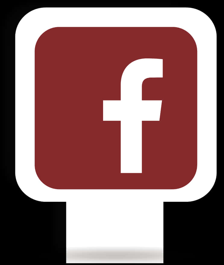 Logo Facebook 桌布 壁紙 — 一個極簡的白色小寫f標誌，居中放置在帶有圓角和白色邊框的純酒紅色正方形上。