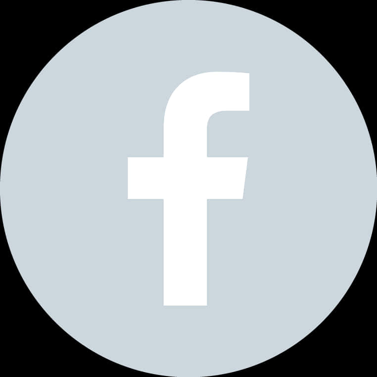 Facebook 桌布 壁紙 — 一個極簡的白色小寫f標誌，居中於淺灰色圓圈內，背景為黑色。
