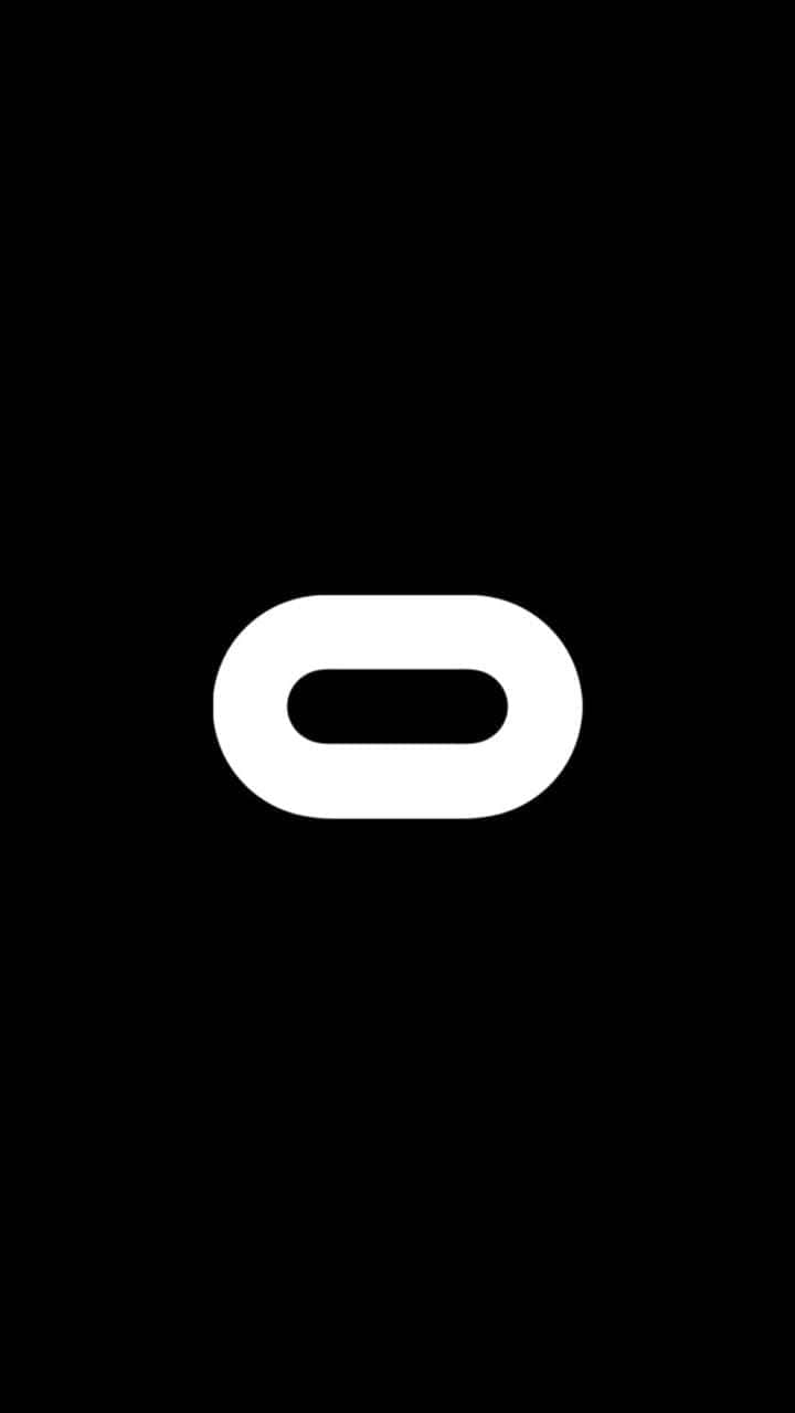 Oculus Quest 2 桌布 壁紙 — 一個極簡的白色橢圓形標誌居中放置在純黑色背景上，營造出強烈的現代對比。
