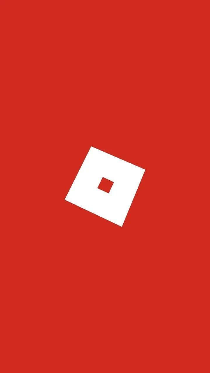 Roblox 桌布 壁紙 — 一個極簡的白色正方形，內部有一個較小的紅色正方形，居中在純紅色背景上。