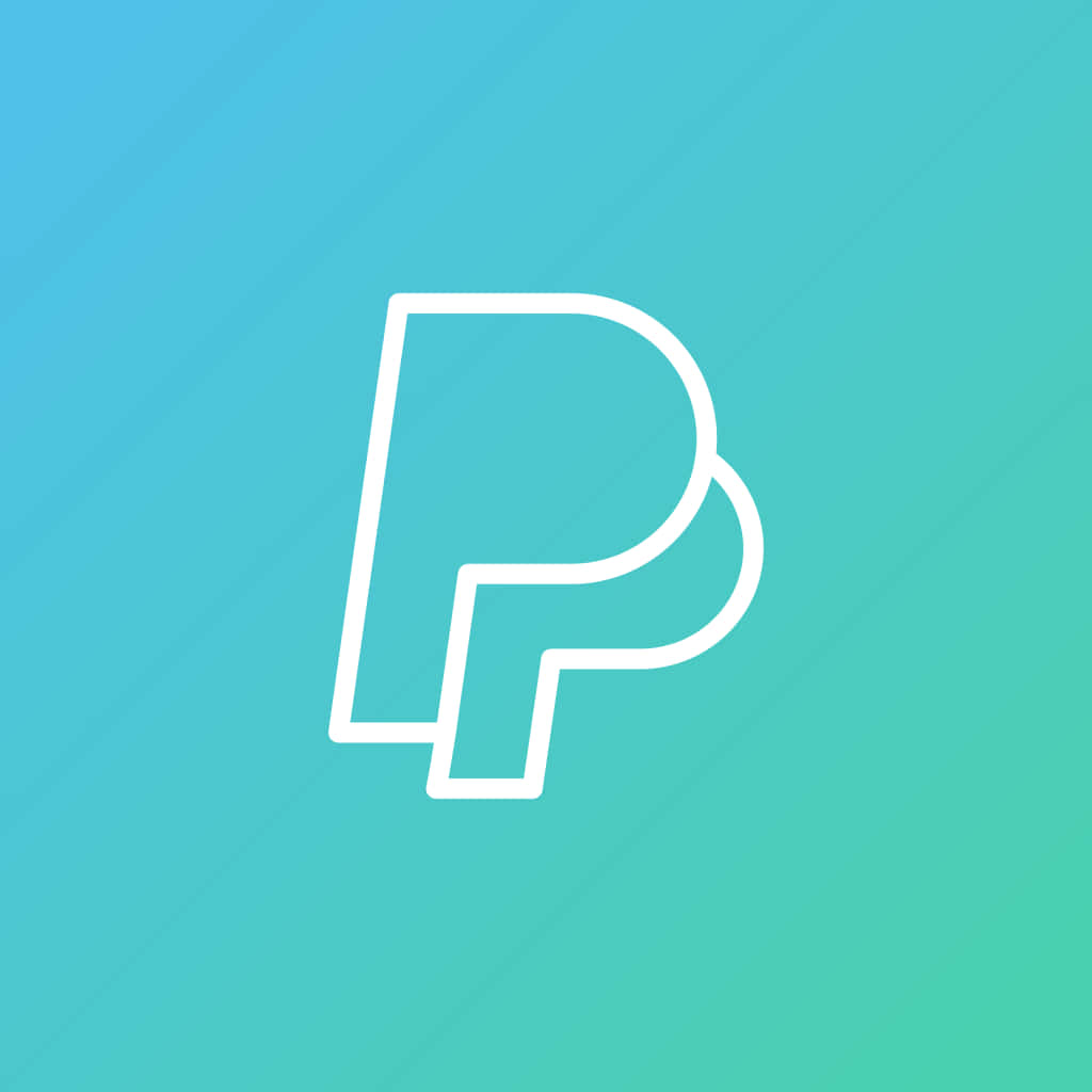PayPal 桌布 壁紙 — 一個極簡的白色輪廓字母P，居中放置在帶有微妙斜線的漸變青綠色背景上。