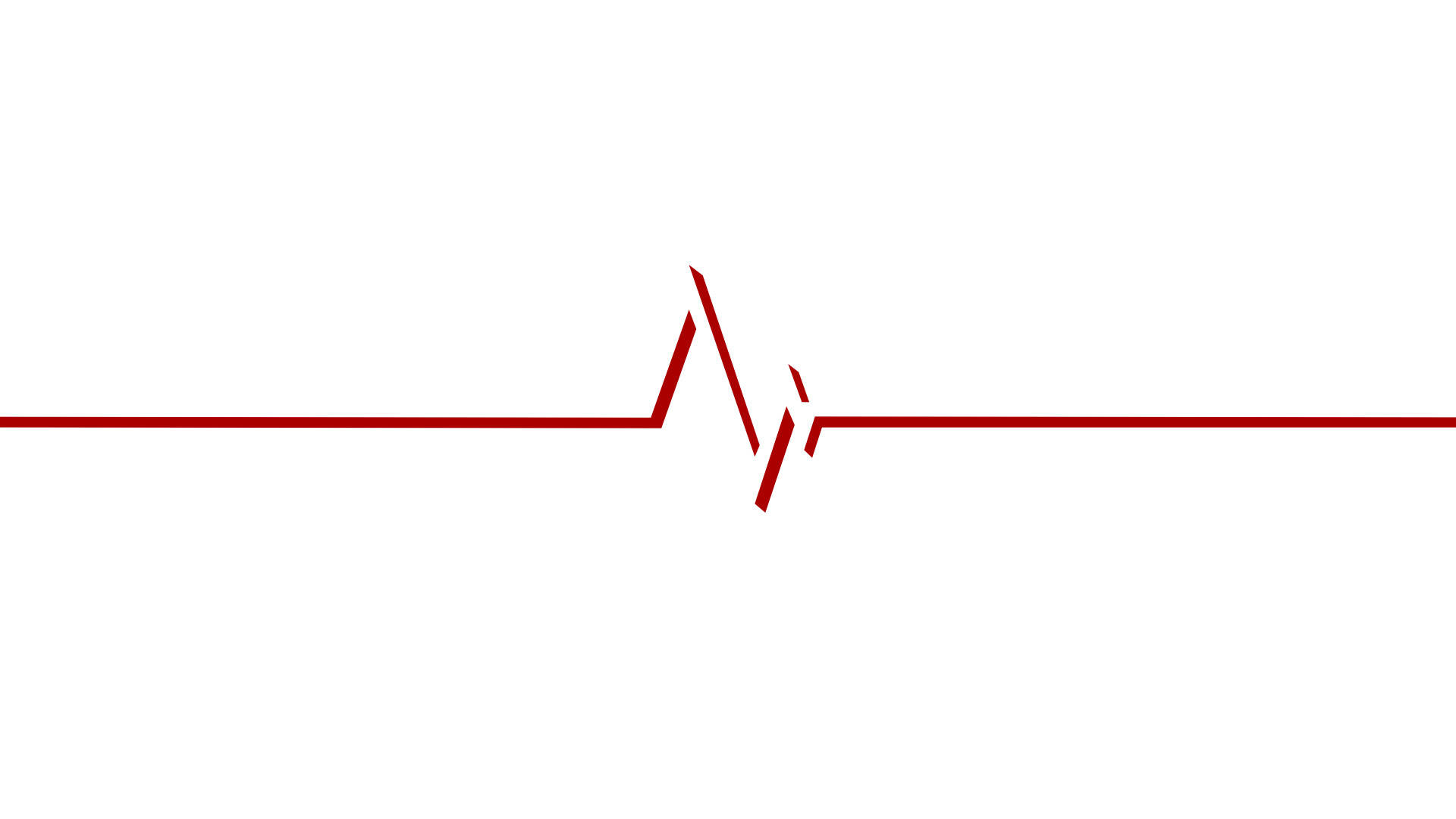 Heartbeat 桌布 壁紙 — 一個極簡的紅色線圖，中心有一個單一心跳峰值，背景為白色。