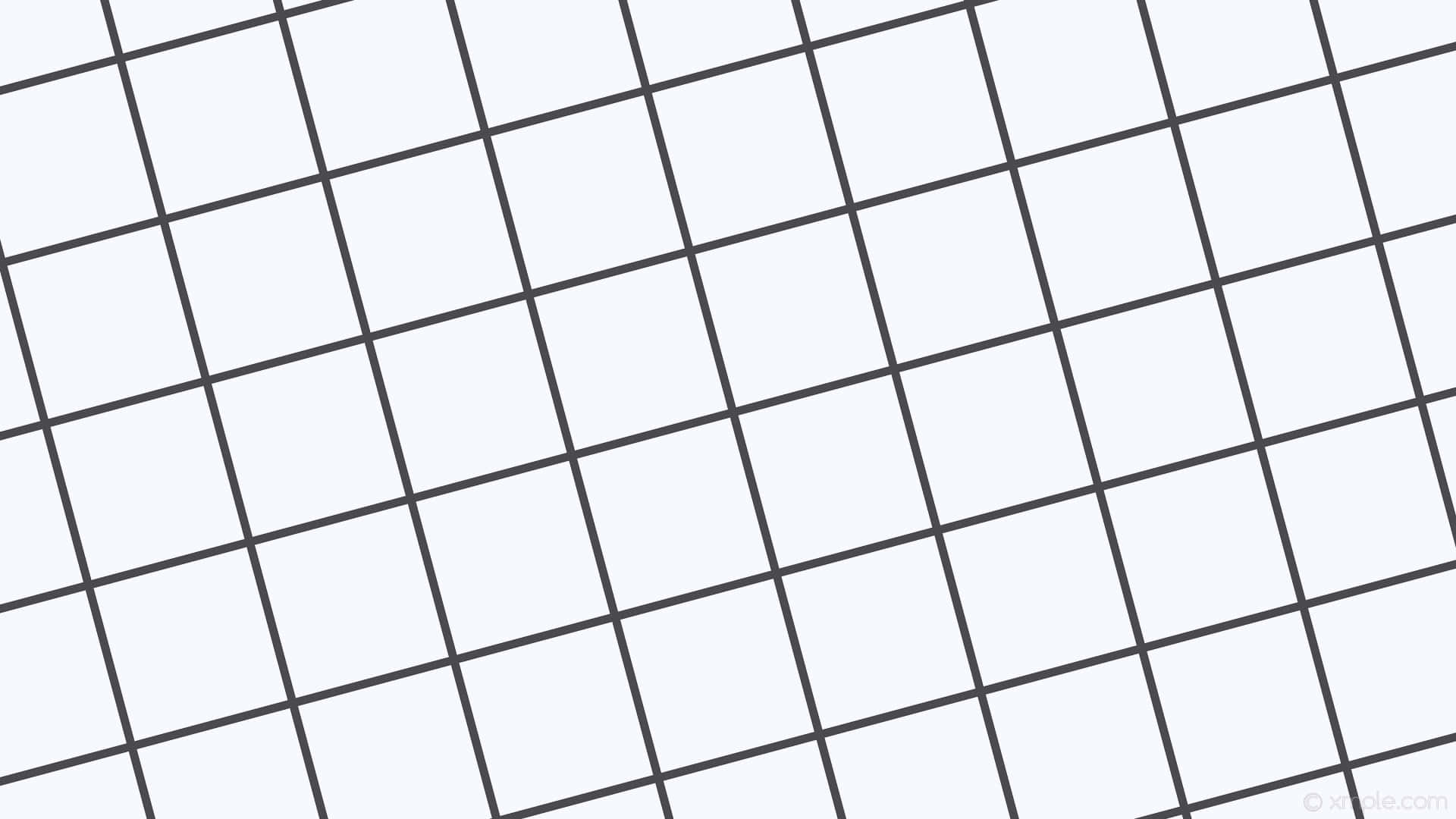 White Grid 桌布 壁紙 — 一個極簡的網格圖案，由深色線條組成，位於淺灰色背景上，並以對角線傾斜。