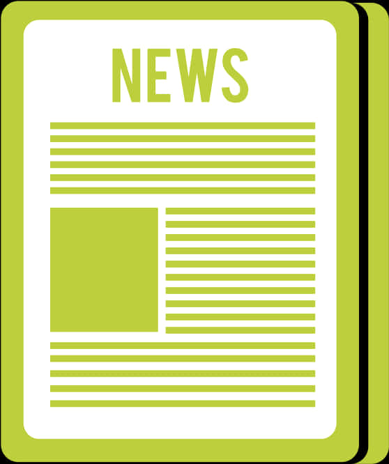Newspaper 桌布 壁紙 — 一個極簡的萊姆綠色報紙圖示，帶有粗體文字以及用於文章和照片的佔位行。
