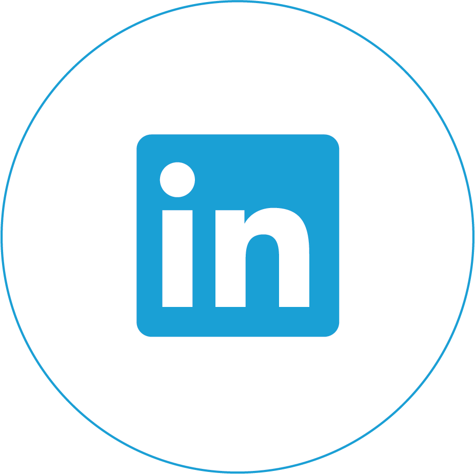 領英 桌布 壁紙 — 一個極簡的藍色LinkedIn標誌，居中於白色背景上的細藍色圓圈內。