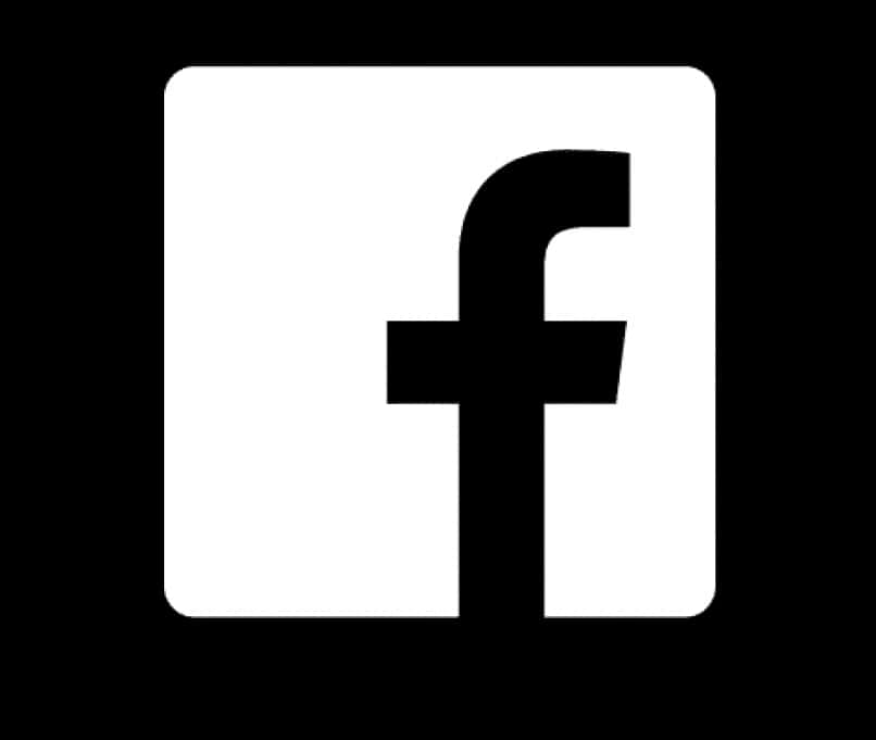 Facebook 桌布 壁紙 — 一個極簡的黑白Facebook標誌，居中放置在純黑色背景上。