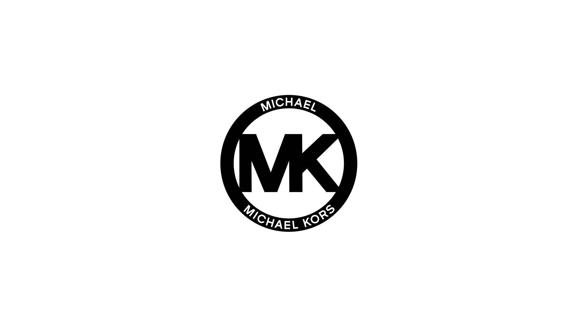 michael 桌布 壁紙 — 一個極簡的黑白Michael Kors標誌，居中放在純白背景上。