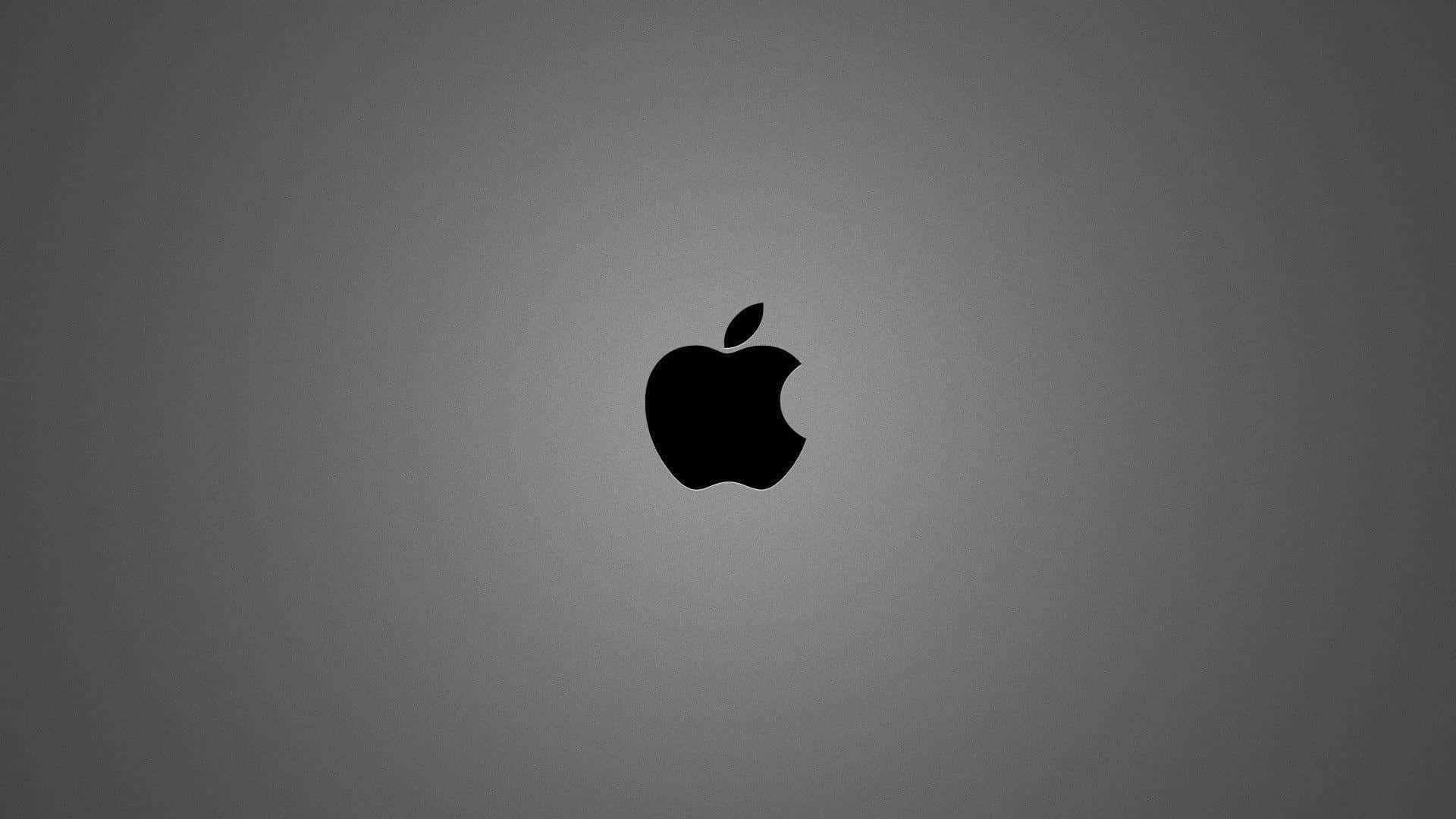 1920x1080 Apple 桌布 壁紙 — 一個極簡的黑色Apple標誌，居中放置在漸變灰色背景上。