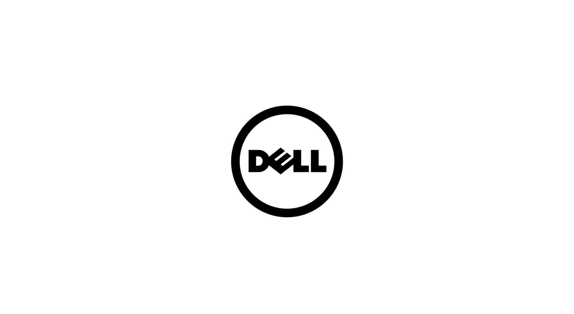 Dell 桌布 壁紙 — 一個極簡的黑色Dell標誌，居中放置在純白背景上。