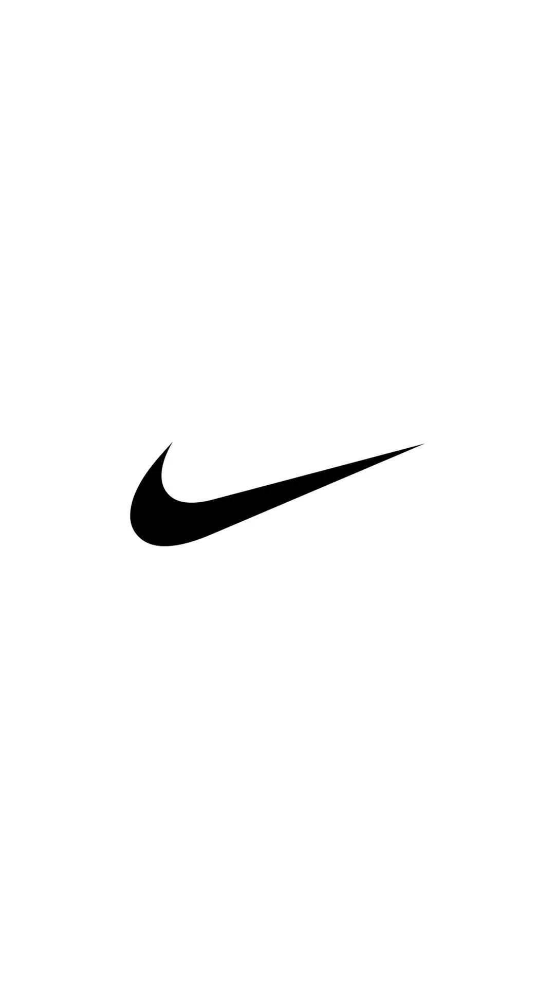 Nike iPhone 桌布 壁紙 — 一個極簡的黑色Nike Swoosh標誌，居中放在純白背景上。