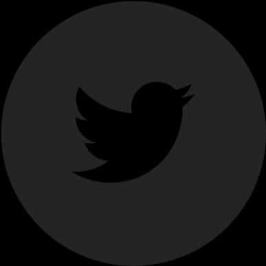 Twitter Logo Black 桌布 壁紙 — 一個極簡的黑色Twitter鳥標誌，居中在深灰色圓形背景上。