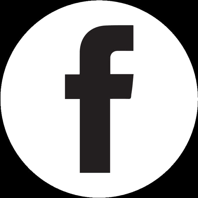 Facebook 桌布 壁紙 — 一個極簡的黑色小寫f標誌，居中於白色圓形內，背景為黑色。