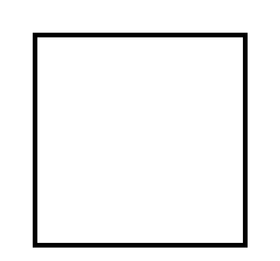 White Square 桌布 壁紙 — 一個極簡的黑色方形框架，置於純白背景上，線條乾淨利落。