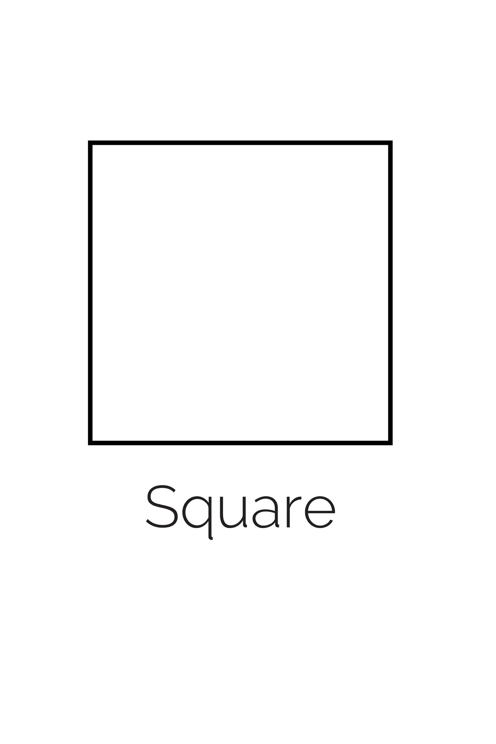 Square 桌布 壁紙 — 一個極簡的黑色正方形輪廓，居中於純白背景，下方有「square」一詞。