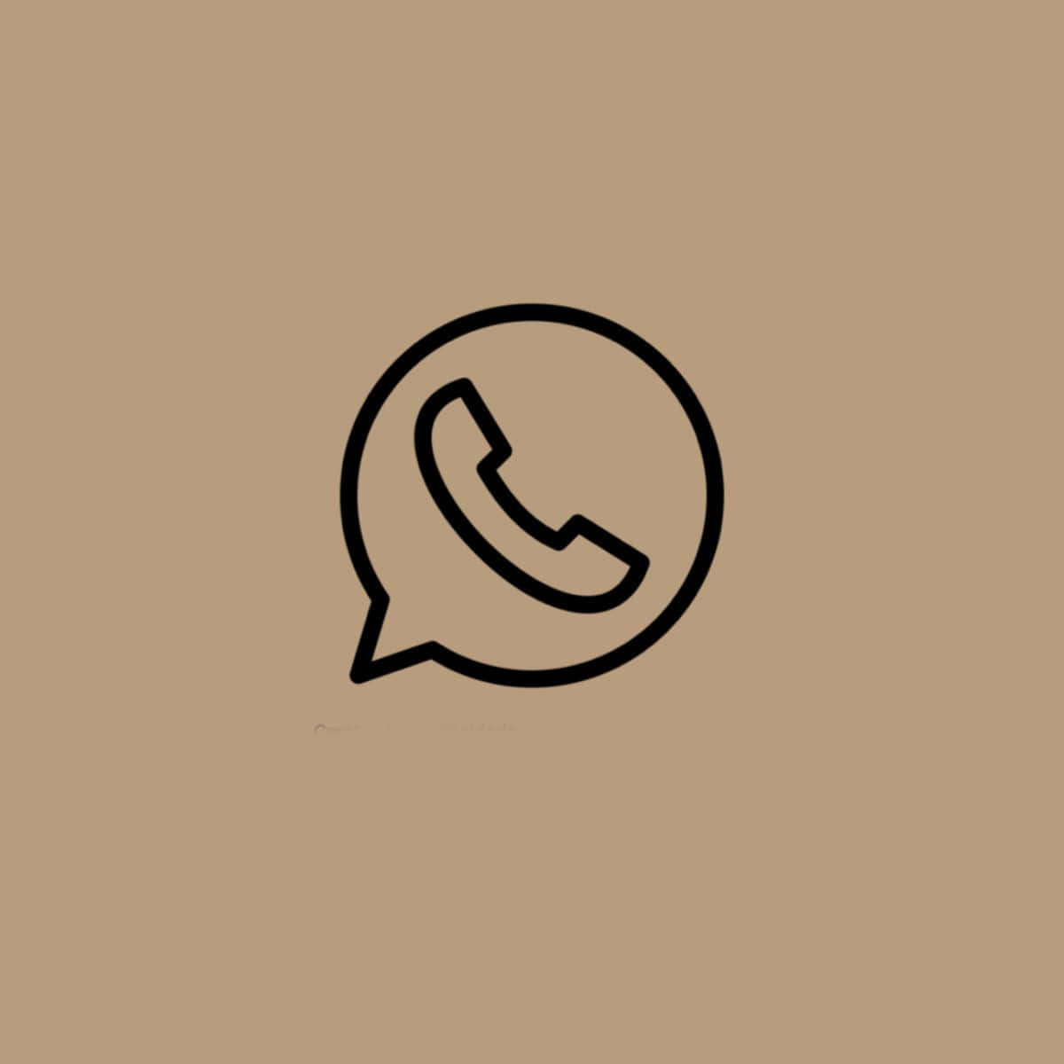 WhatsApp 桌布 壁紙 — 一個極簡的黑色線條WhatsApp標誌，居中於純米色背景上。