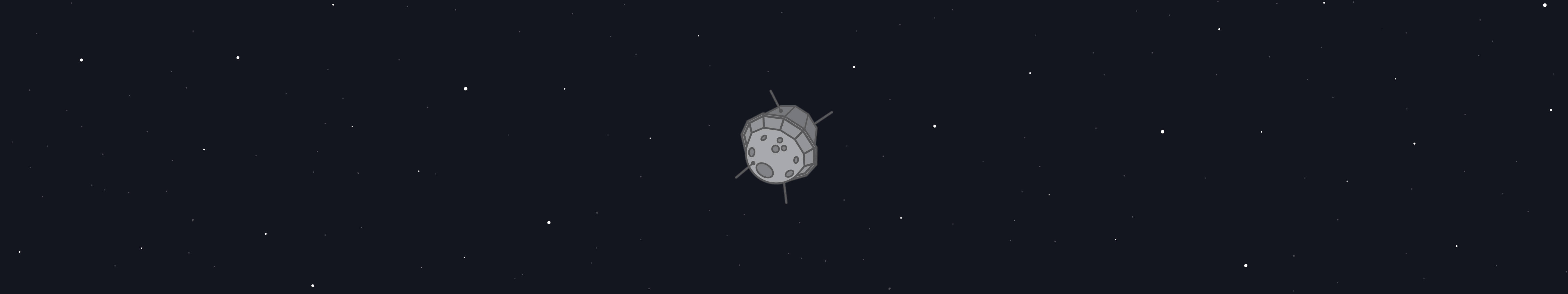 Stars 桌布 壁紙 — 一個極簡線條藝術的衛星在佈滿星星的深空黑色虛空中獨自漂浮。