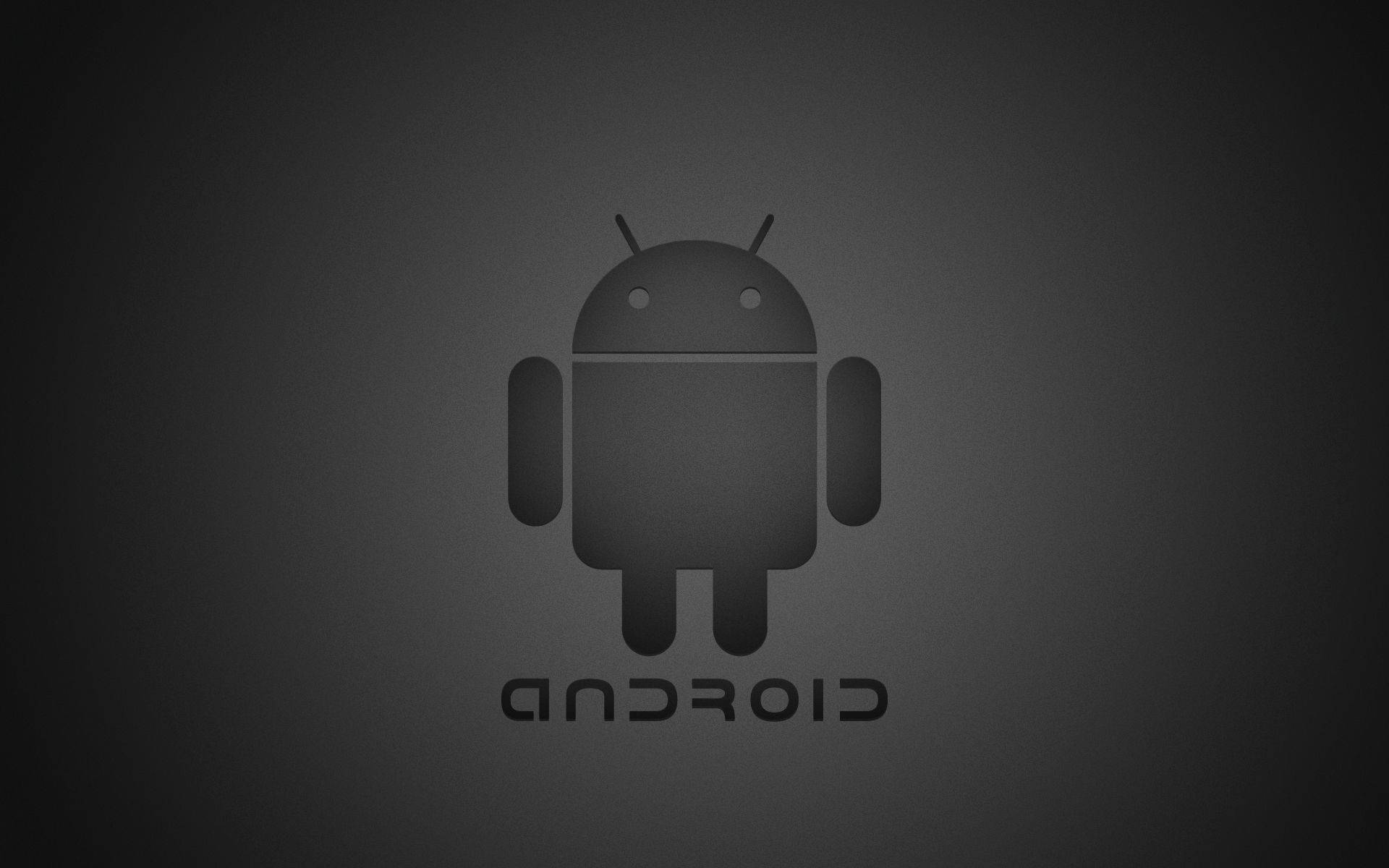 深灰色漸變背景上的Android機器人標誌