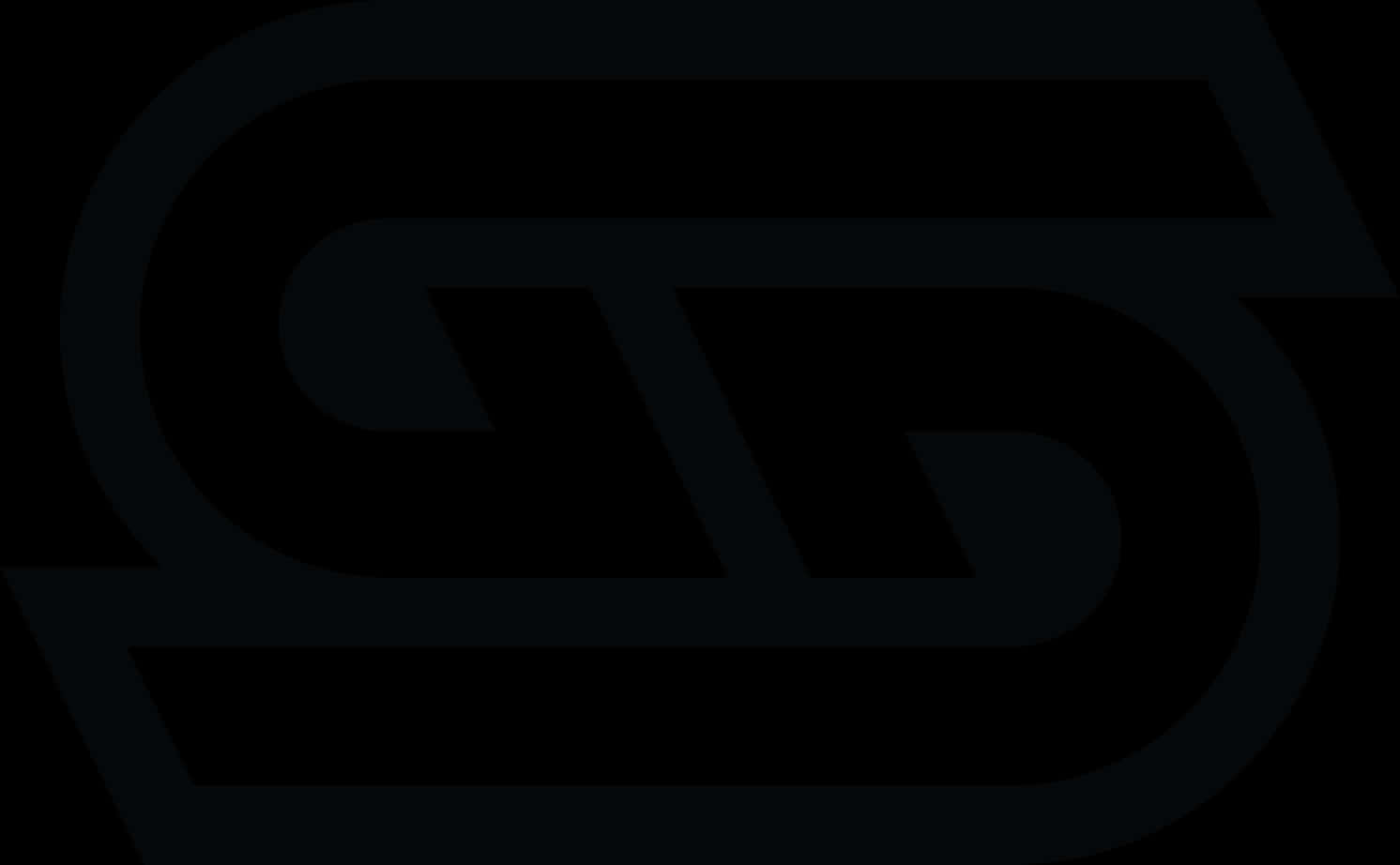Logo Gamer 桌布 壁紙 — 一個極簡風格的深色標誌，在黑色背景上採用大膽的幾何形狀和負空間設計。