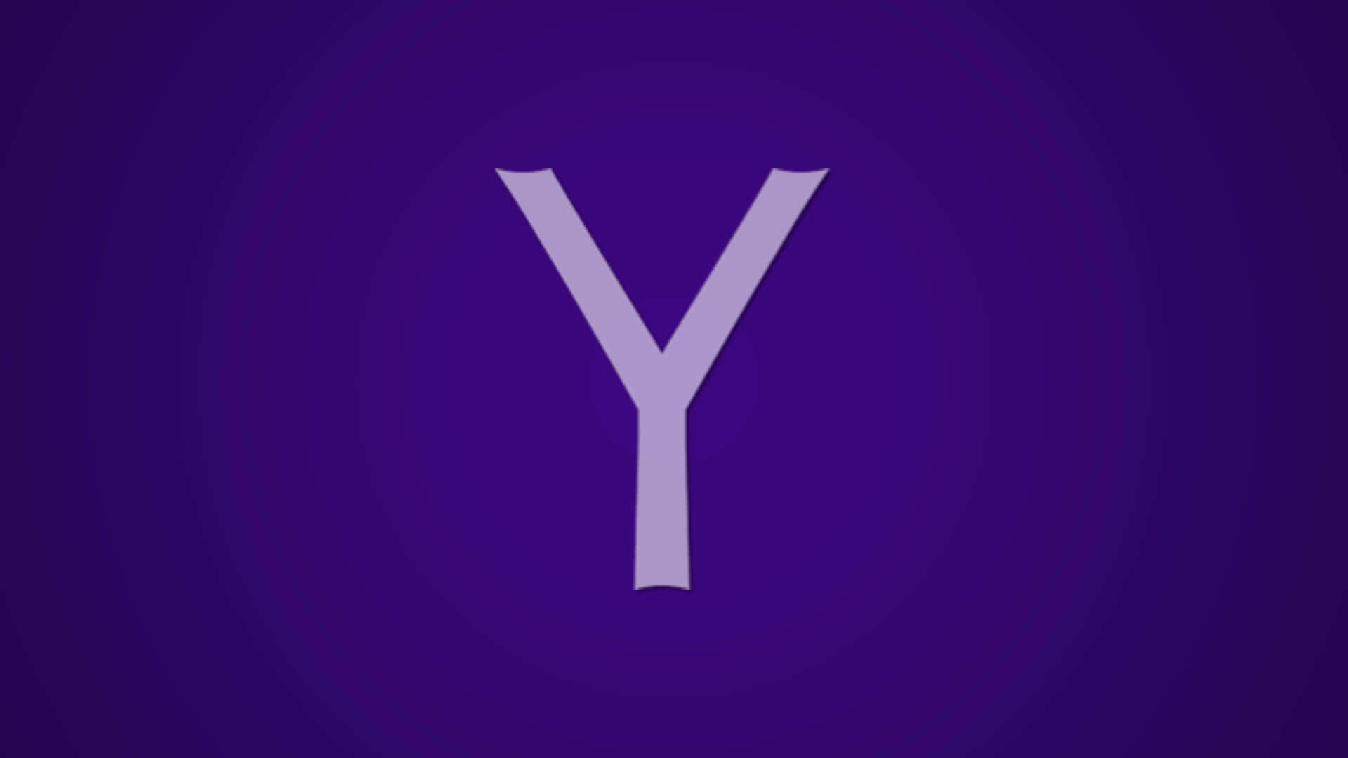 Yahoo 桌布 壁紙 — 一個極簡風格的淺紫色字母Y，居中放置在帶有柔和徑向光暈的漸變紫色背景上。