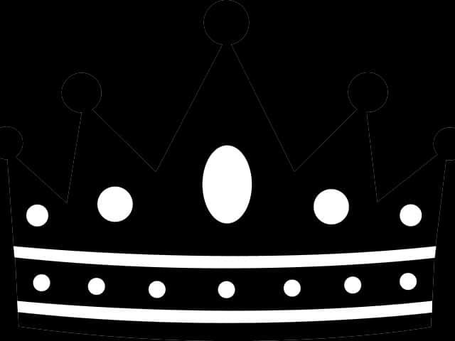 Black Crown 桌布 壁紙 — 一個極簡風格的白色皇冠剪影，帶有圓角尖端和圓點裝飾，在純黑色背景上脫穎而出。
