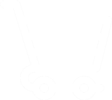 Shopping 桌布 壁紙 — 一個極簡風格的白色購物車圖示，位於黑色背景上，具有乾淨的幾何線條和兩個輪子。