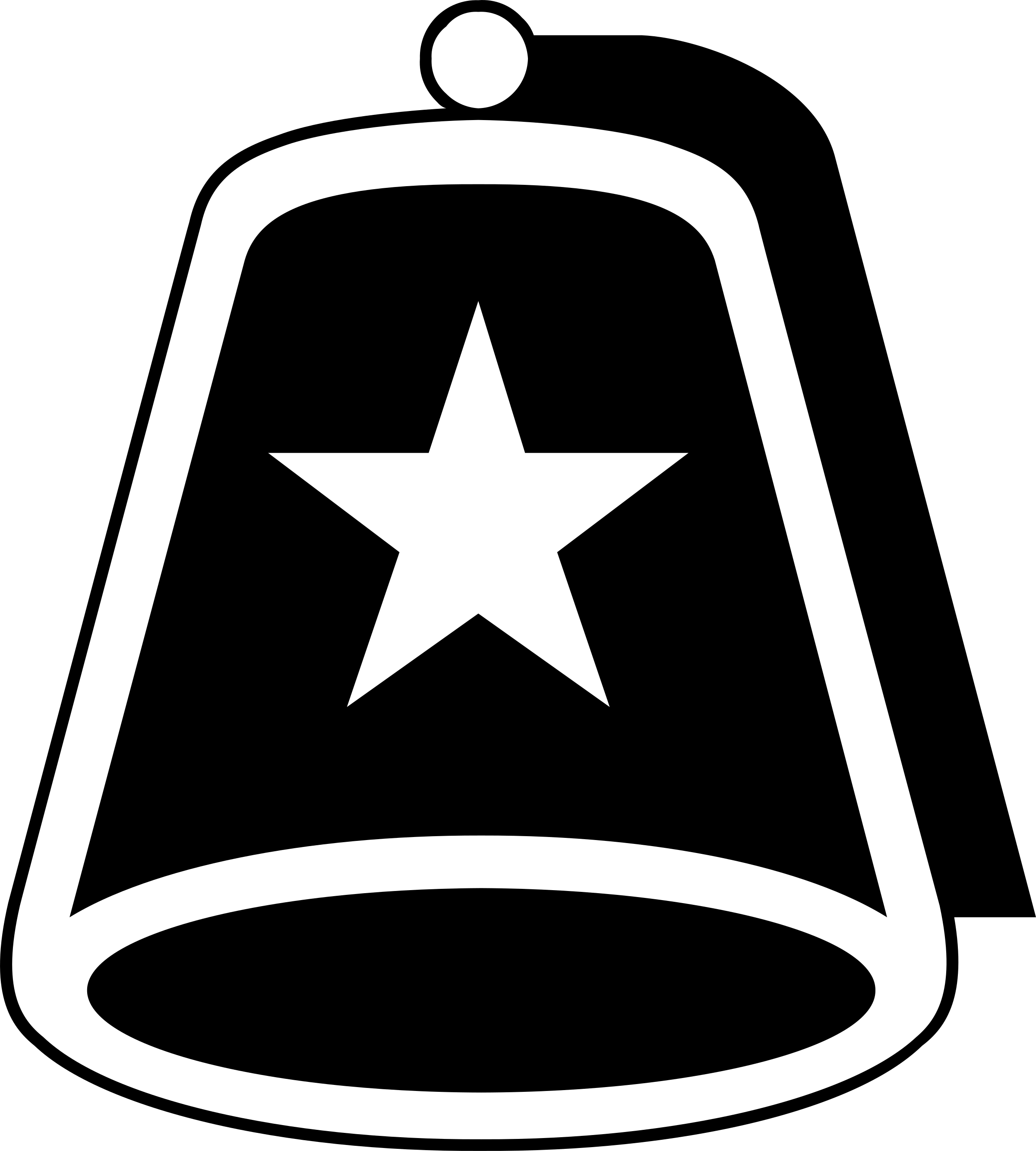 White Star 桌布 壁紙 — 一個極簡風格的白色鈴鐺圖示，內部有一顆星星，置於純黑色背景上。