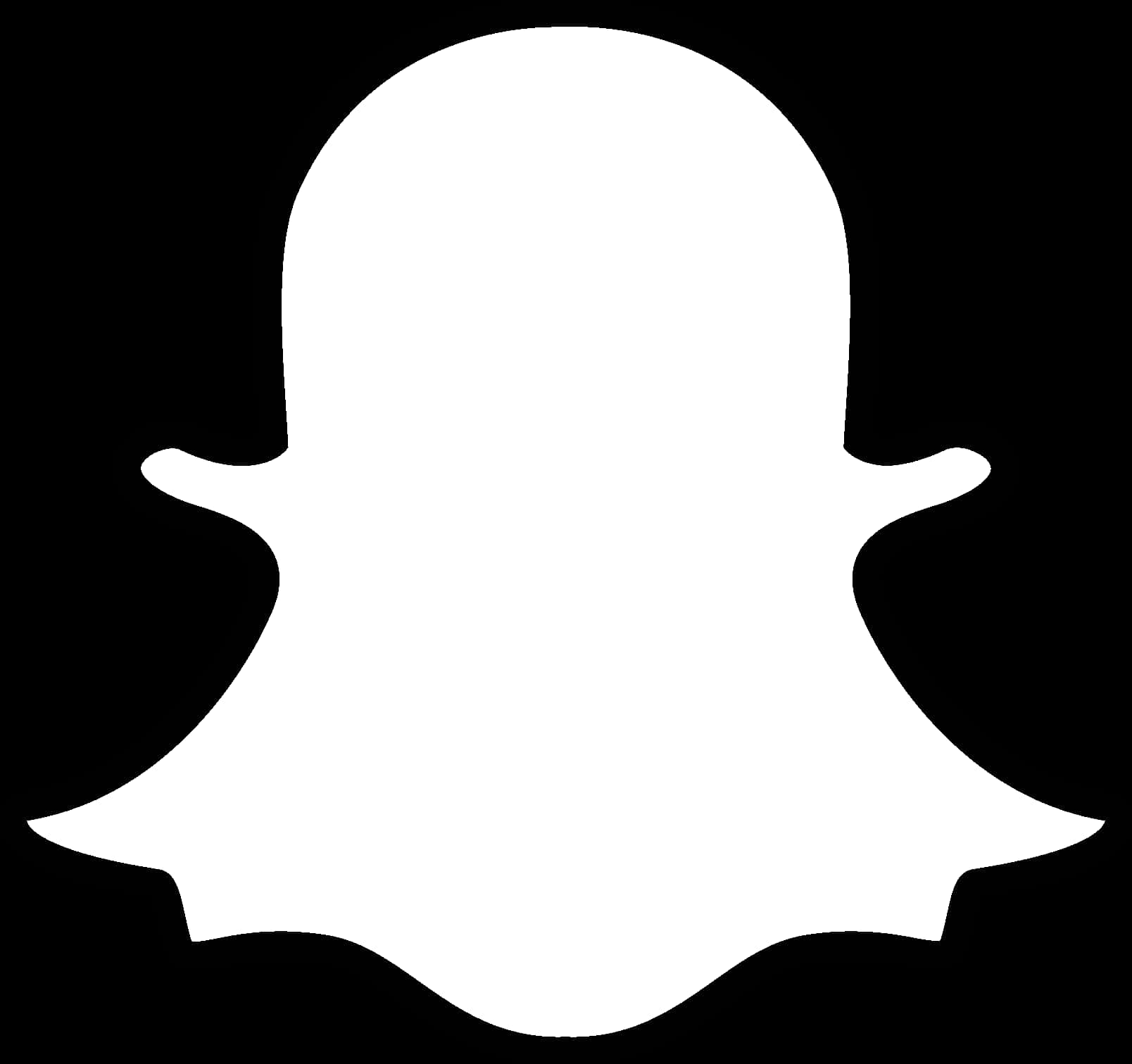 Snapchat 桌布 壁紙 — 一個極簡風格的白色鬼魂剪影在純黑色背景上顯得格外突出。