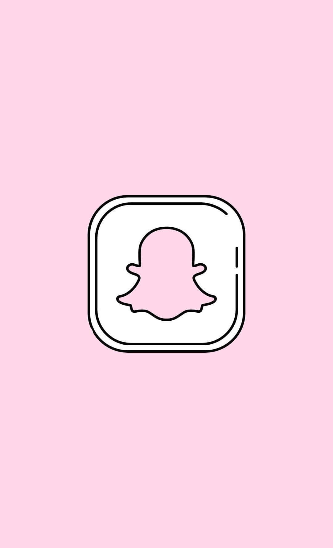 Snapchat 桌布 壁紙 — 一個極簡風格的粉紅色 Snapchat 應用程式圖示，居中在純色粉紅色背景上。
