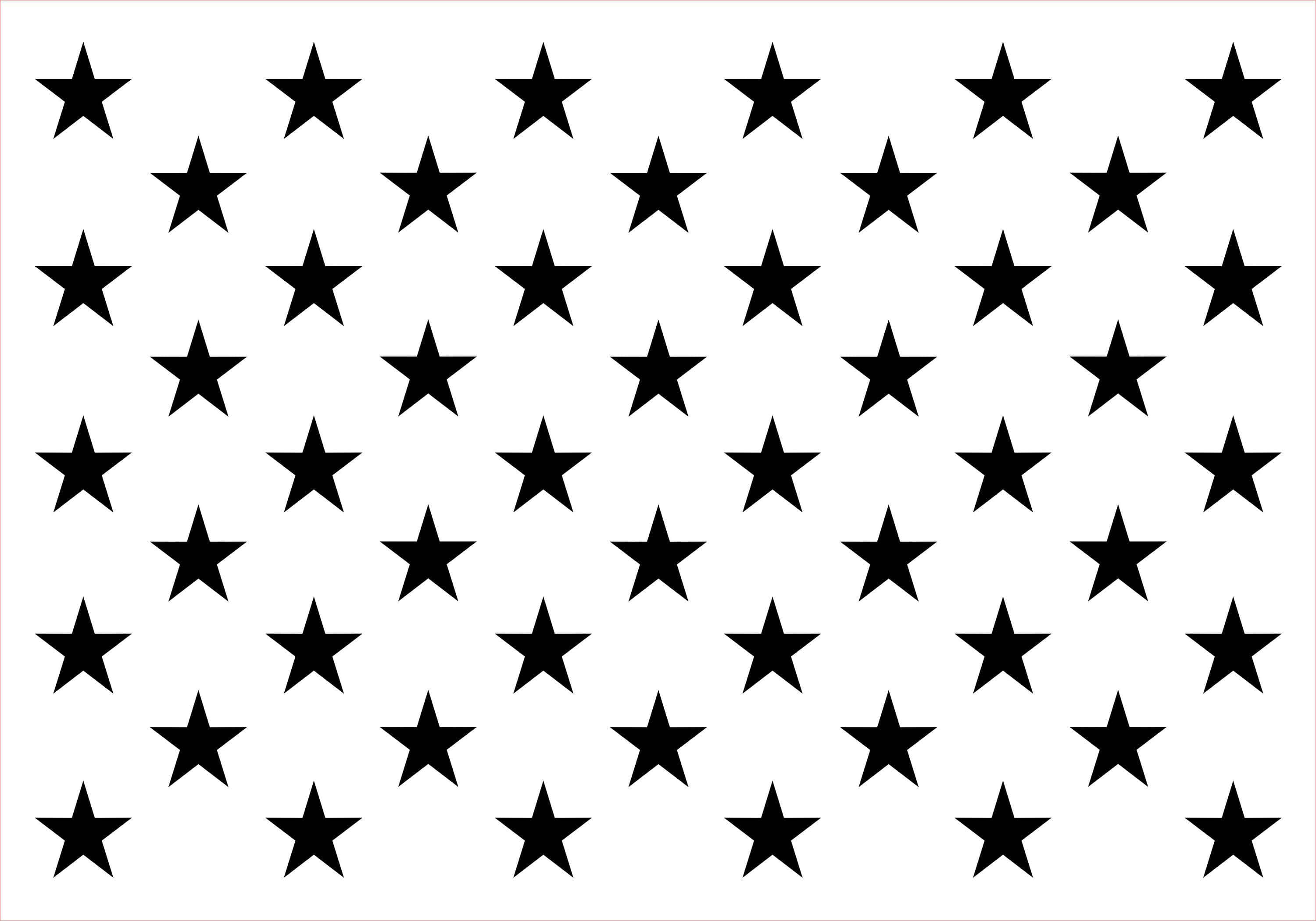Black And White Star 桌布 壁紙 — 一個極簡風格的黑星圖案，整齊排列在純白背景上。