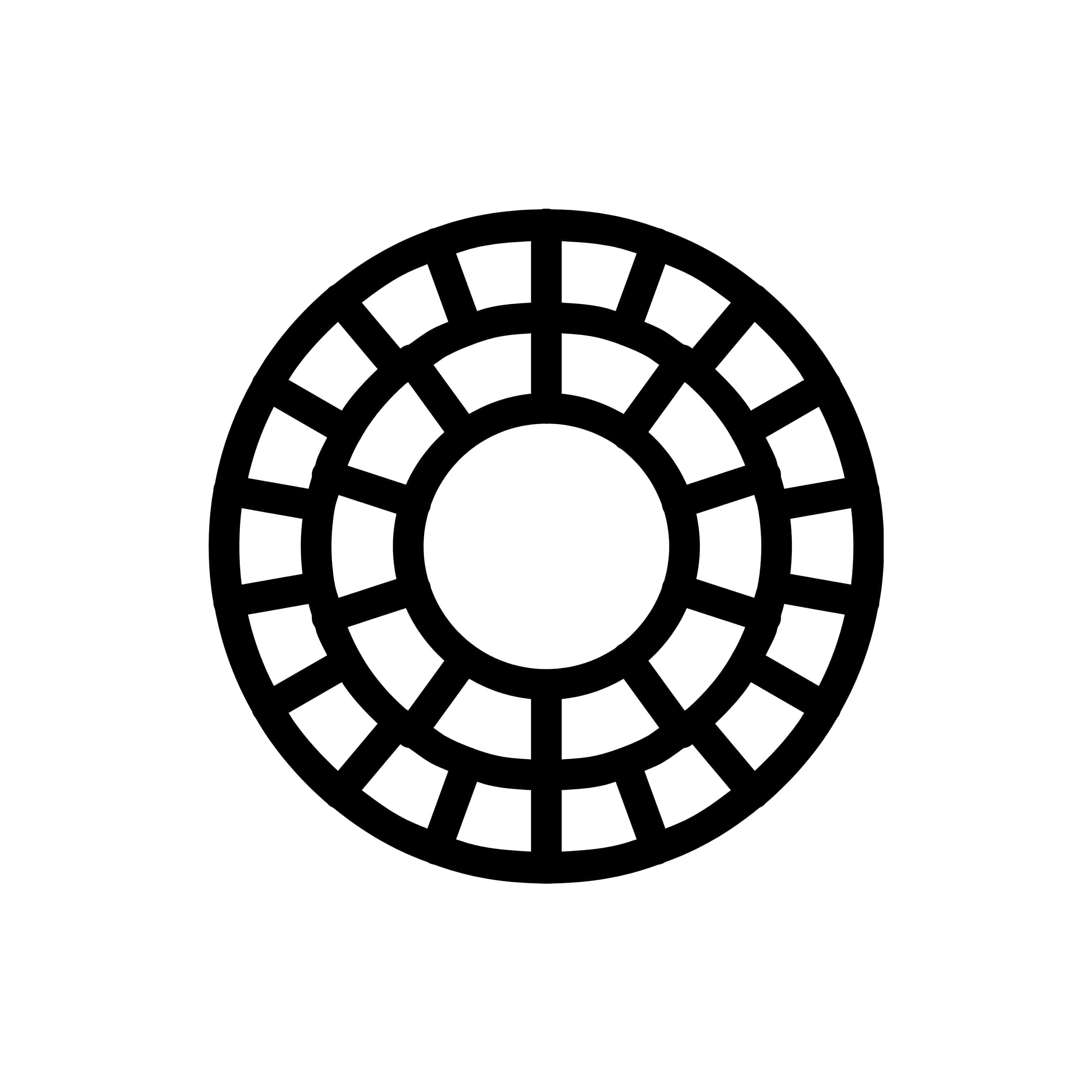 Vsco 桌布 壁紙 — 一個極簡風格的黑色圓形標誌，在白色背景上均勻分佈著三角形鏤空。