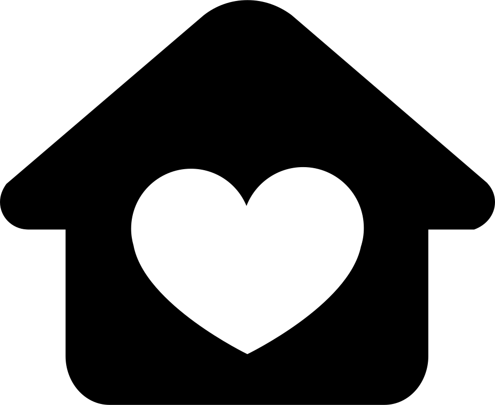 Love Black And White 桌布 壁紙 — 一個極簡風格的黑色房子圖示，中間有一個白色心形，背景簡潔。