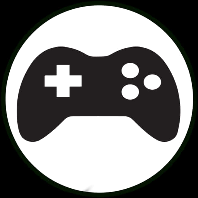 Controller 桌布 壁紙 — 一個極簡風格的黑色電玩控制器圖示，置中於白色圓形內，背景為黑色。