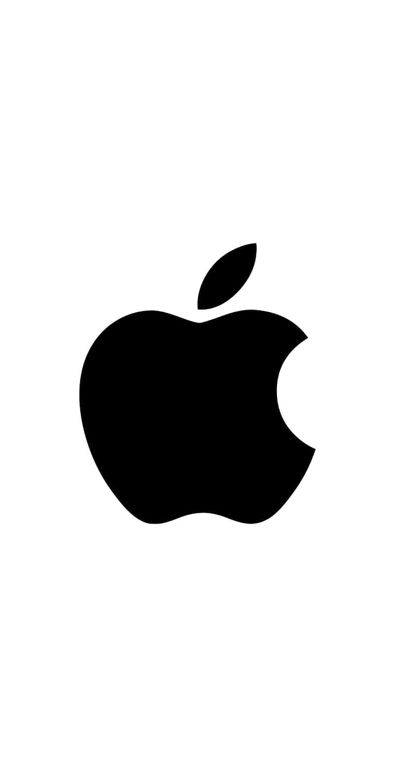 蘋果 桌布 壁紙 — 一個極簡黑色Apple標誌，居中於純白背景上。