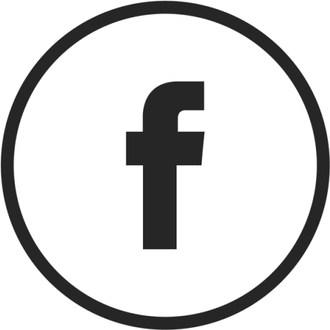 Facebook Black 桌布 壁紙 — 一個極簡黑色Facebook標誌，居中於圓形內，背景為純黑色。