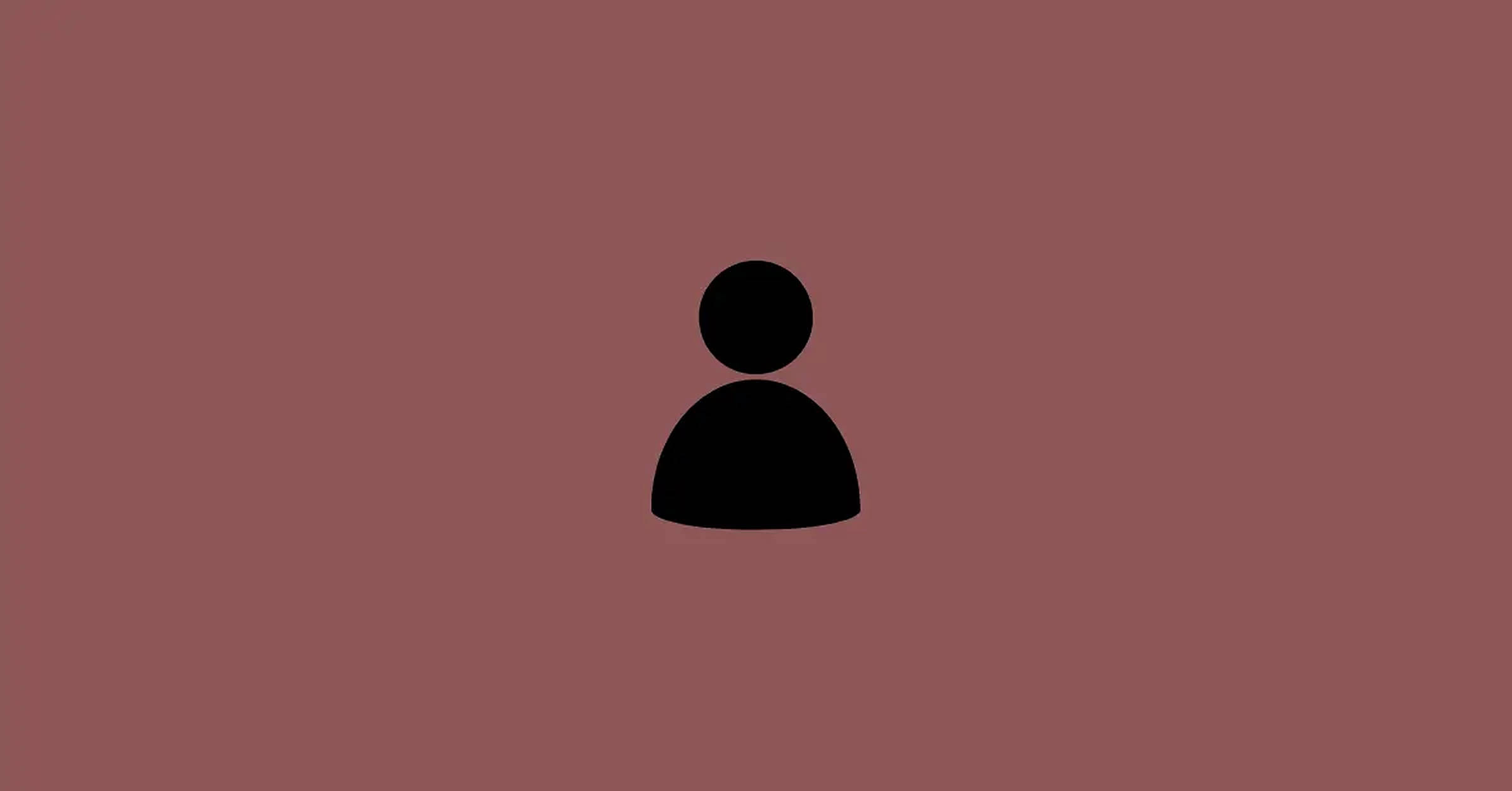 Profile 桌布 壁紙 — 一個極簡黑色用戶圖示，居中在純色塵土玫瑰色背景上。
