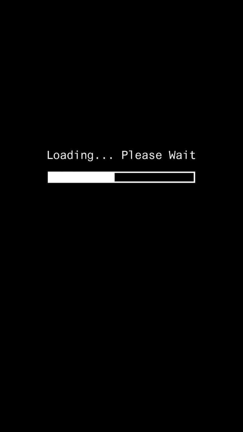 Loading 桌布 壁紙 — 一個極簡黑色螢幕顯示白色文字「載入中...請稍候」，上方有一個部分填滿的進度條。