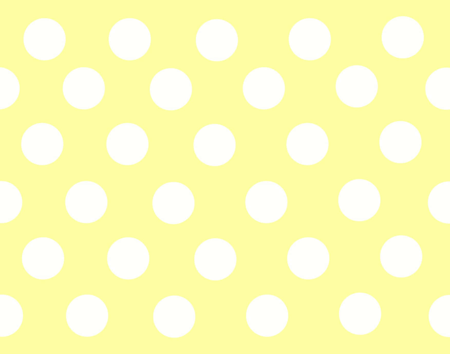 Yellow Polka Dot 桌布 壁紙 — 一個歡快的黃色背景，均勻分佈著白色圓點，營造出俏皮而簡約的圖案。