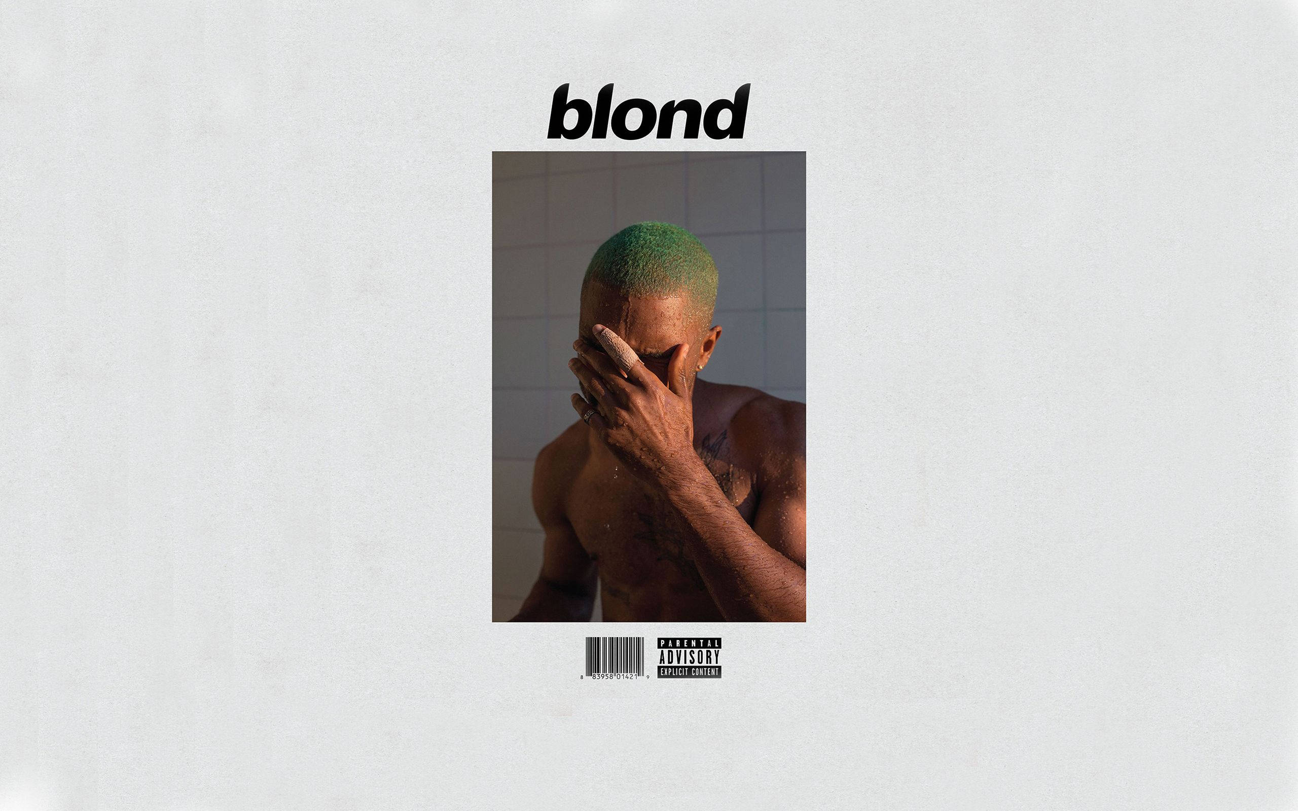 Frank Ocean 桌布 壁紙 — 一個沒穿上衣的男人，綠色頭髮，在柔和燈光下的瓷磚浴室中遮住臉。