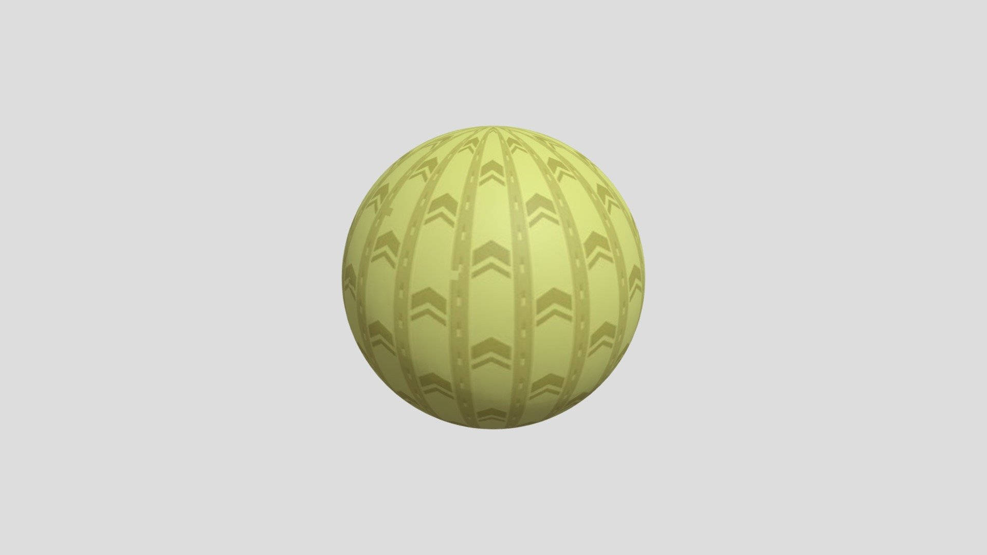 game 桌布 壁紙 — 一個淡黃色球體帶有重複的V形圖案，居中放置在純灰色背景上。