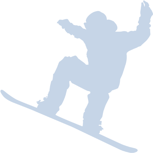 Snowboard 桌布 壁紙 — 一個淺藍色的滑雪板運動員剪影，在純黑背景上凌空躍起。
