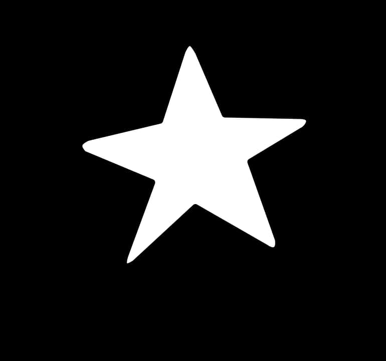 Stars 桌布 壁紙 — 一個清晰的白色五角星，居中於純黑色背景上。