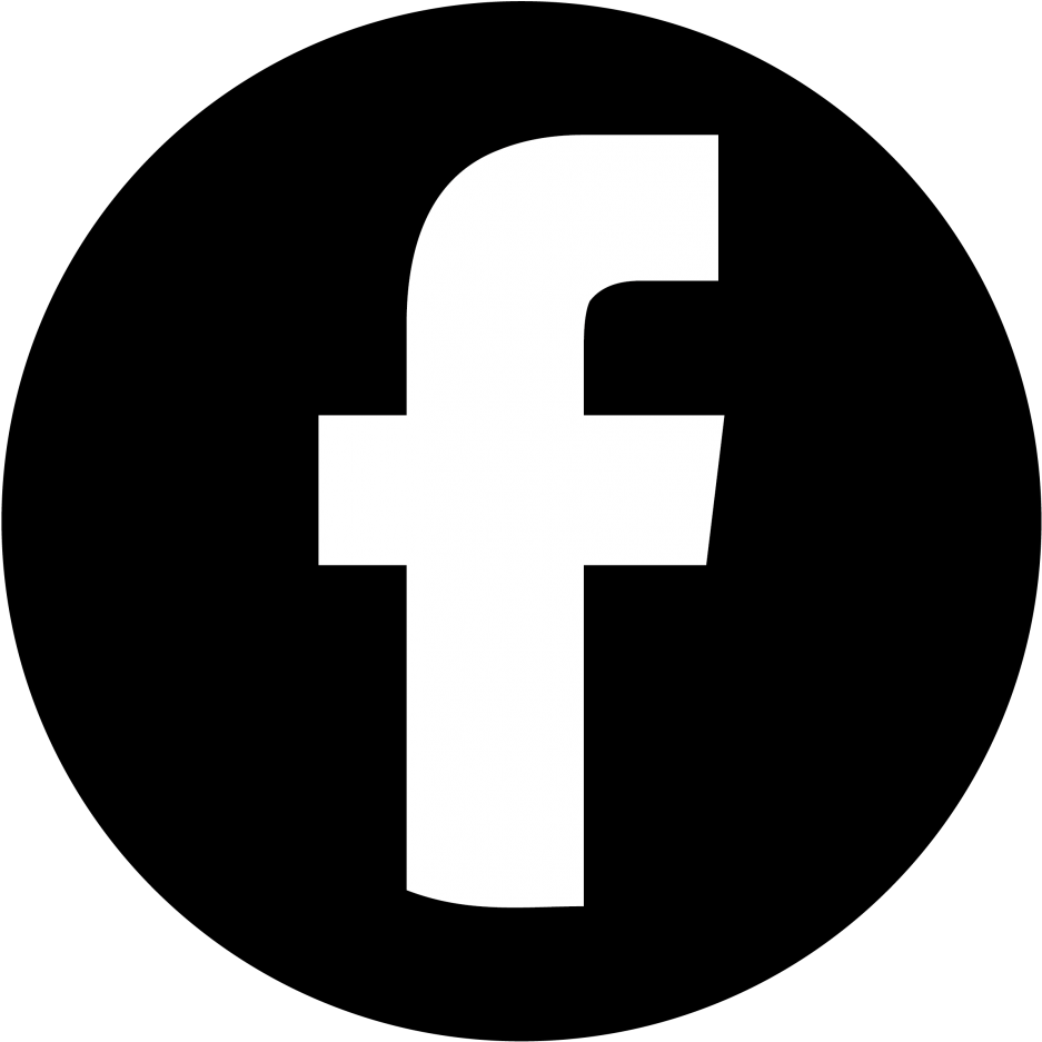 Facebook Black 桌布 壁紙 — 一個清晰的白色小寫 'f' 標誌，置中在純黑色背景上。