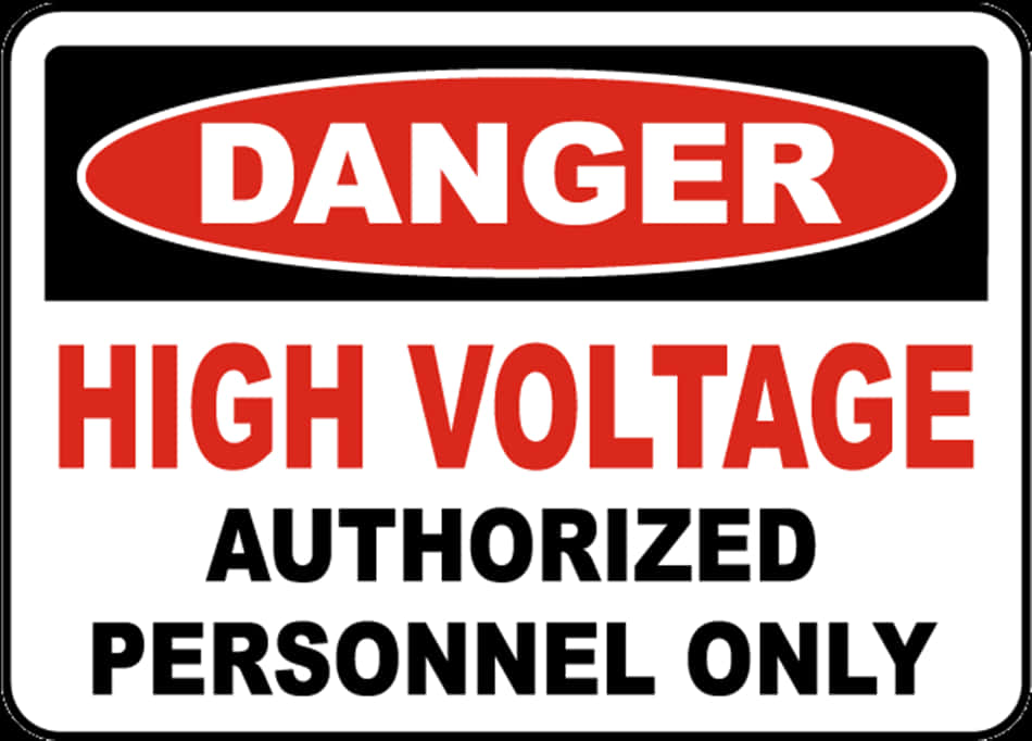 Warning Sign 桌布 壁紙 — 一個清晰的警告標誌，帶有粗體紅色和黑色文字，宣告危險高電壓僅限授權人員。